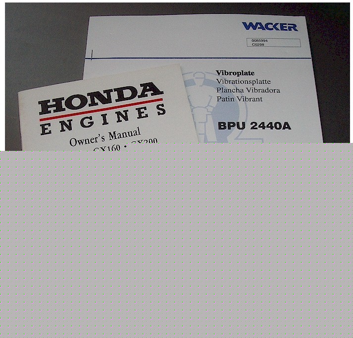 Wacker bpu 2440A vibroplate owners manual honda engine