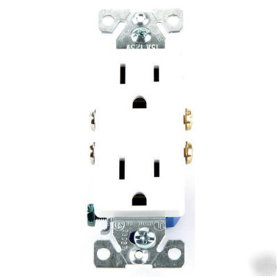 Cooper 2PC decorator receptacle dual outlet white 1107W