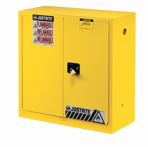 Justrite 30 gallon yellow safety cabinet