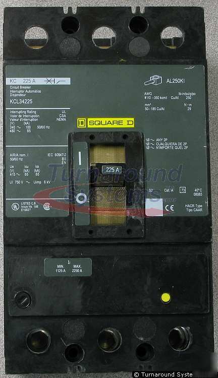 New square d KCP34225 circuit breaker, 225 amp, 