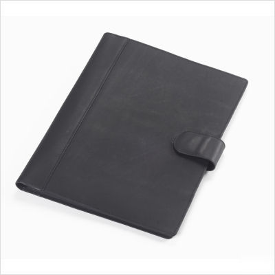 Soft-sided padfolio in black customize: yes