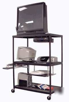 Steel multi media computer workstation