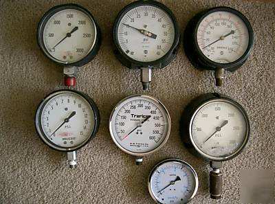 7PC lot - misc. pressure gauges terrice usg helicoid