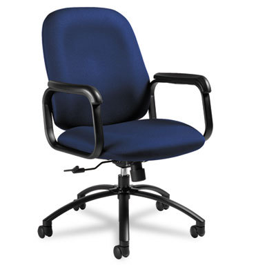 Max series mid-back midnight blue fabric black frame