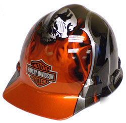 New wise harley davidson hard hat skull flame osha 