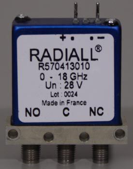 Radiall dc-18 ghz 28V spdt rf coaxial switch
