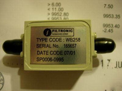 Filtronic WB258 / WB259 microwave rf band pass filter