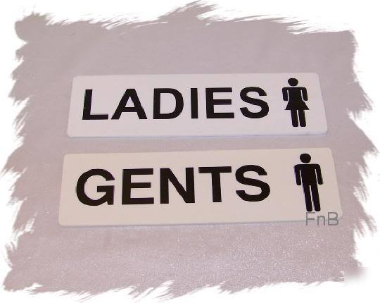 Ladies & gents plastic door signs lavatory bathroom sgn