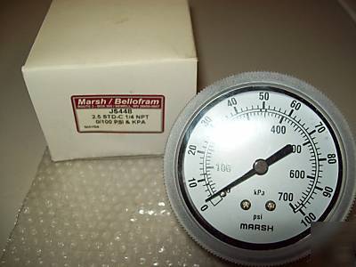Marsh bellofram pressure gauge J5448 100PSI ~ lot of 9