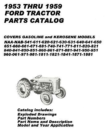 840 841 850 851 860 ford tractor parts book 1953-1959