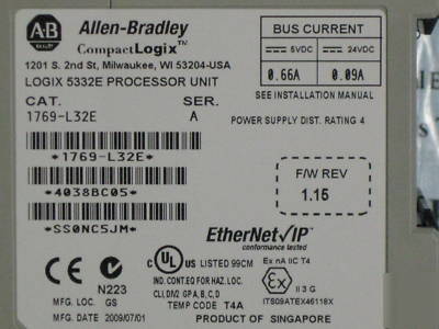 Allen bradley 1769-L32E logix 5332E processor unit *nnb