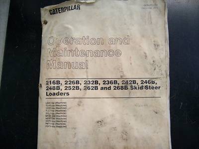 Caterpillar skid steer loaders oper/maint manual