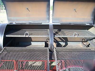 Custom bbq cooker and charcoal grill trailer mounted 