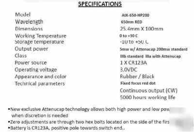 2 x red laser sight 650NM high power with attenucap