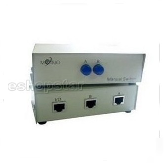 8P8C manual 2 to 1 rj-45 ethernet share switch box