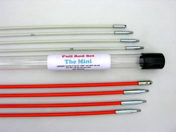Electrician's fiberglass wire pull rods - the mini