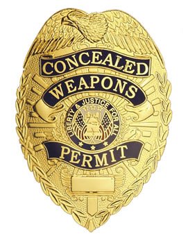 Hwc gold finish concealed weapons permit shield badge
