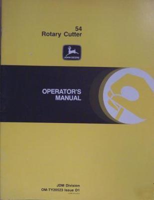 John deere 54 rotary mower operator's manual