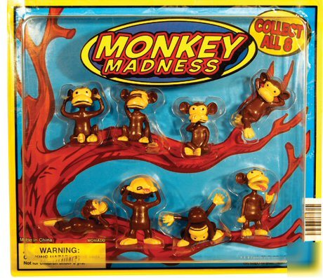 Monkey madness figurines -- display card