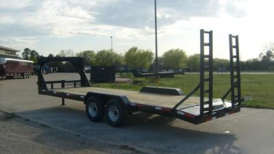 New 2010 22' + 2' gooseneck flatbed car hauler trailer