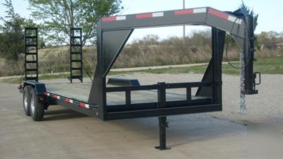 New 2010 22' + 2' gooseneck flatbed car hauler trailer