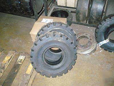 New 6.00-9 solid forklift heavy equipment tires pair