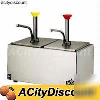 New stainless steel double condiment pump dispenser