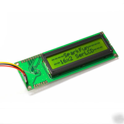 Sparkfun - serial enabled 16X2 lcd - black on green 5V