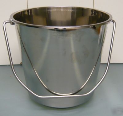 Stainless steel 12 ltr bucket. shiny best on ebay