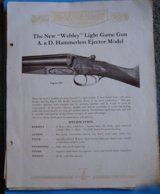 Webley & scott antique retail price year 1932 20 p rare