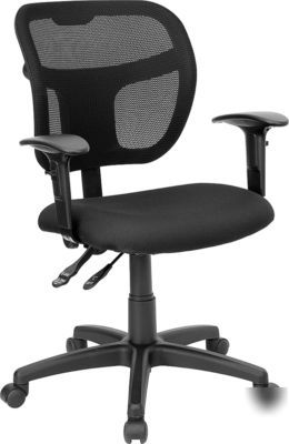 Black mesh task office desk computer chair with arms