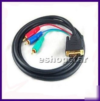 5 ft 24+5 pin male dvi to rca component cable for pc