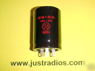 50UF+50UF at 500V jj can electrolytic capacitors: qty=3