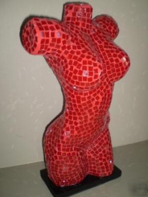 Female torso mannequin ornamental display lamp red s