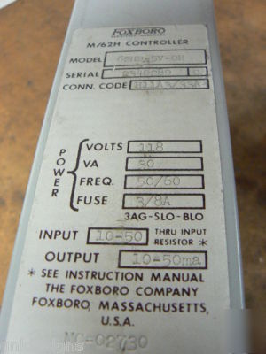 Foxboro 62HD-5V-0H single loop panel controller m/62H 