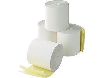 New 2 1/4 2PLY paper rolls x 95' white/canary 50 rolls 