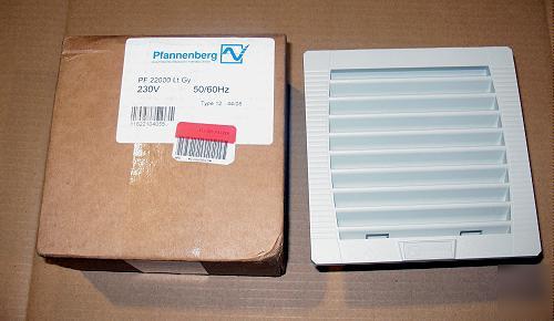 New pfannenberg pf-22000 lt. gray snap fit filter fan 