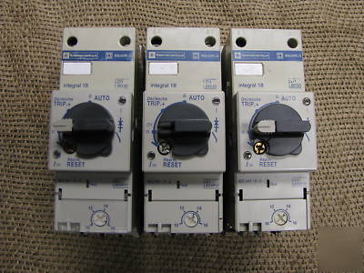 Lot of (3) LD1LB030 telemecanique 18A motor starters 