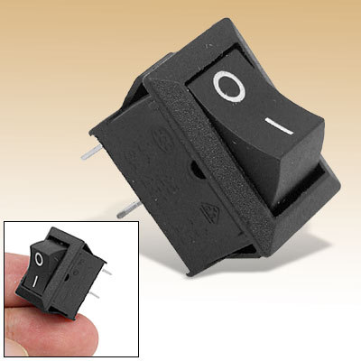 New black 2 terminals prongclip-in on-off rocker switch 