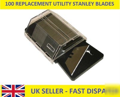 100 pack replacement utility stanley blades & dispenser
