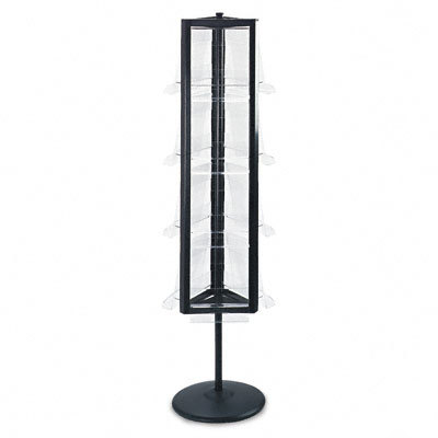 12-pocket text steel 3-sided magazne dsply rack, clear