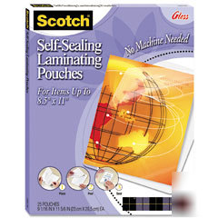 Scotch selfsealing glossy laminating pouches for 812 x