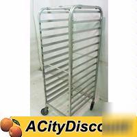 Used commercial mobile full size sheet pan rack 14 pans