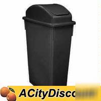 6EA 23 gallon black plastic space saver trash cans