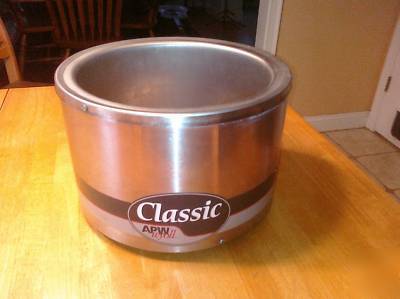 Apw 11 quart classic round food soup countertop warmer