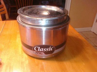 Apw 11 quart classic round food soup countertop warmer