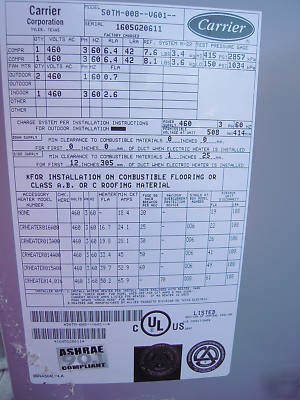 Carrier 50TM-008-V601 rooftop chiller