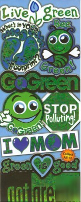 Go green environmental bulk vending stickers