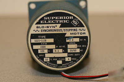 2 slo syn synchronous stepping motor 120V 1000 rpm used
