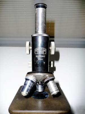 Carl zeiss jena microscope - vintage â€“ very clean
